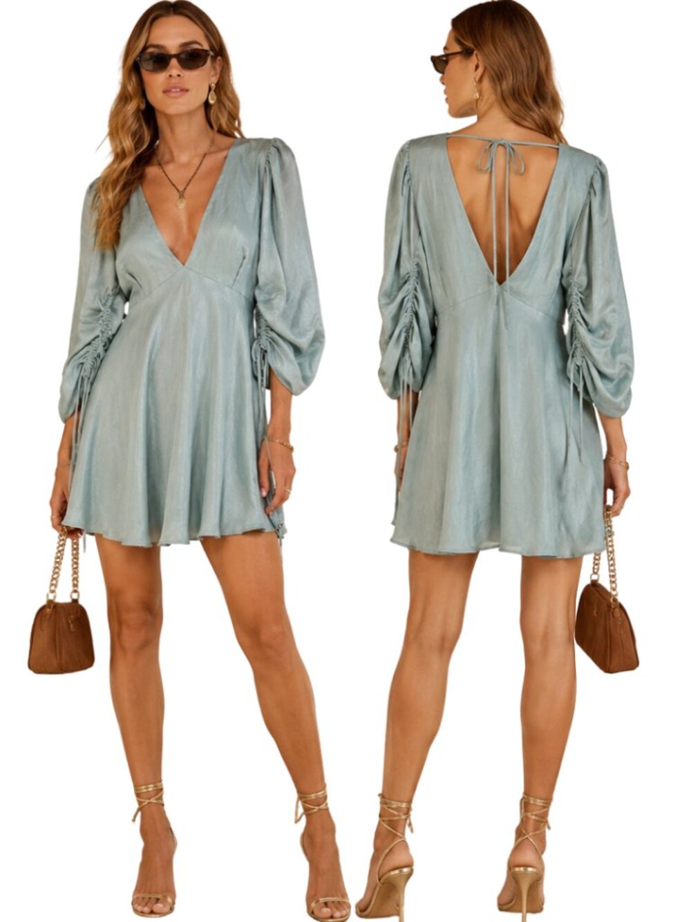 R.G. Kane Free People Janus Mini Dress Women's Small Blue Cocktail Party NWOT